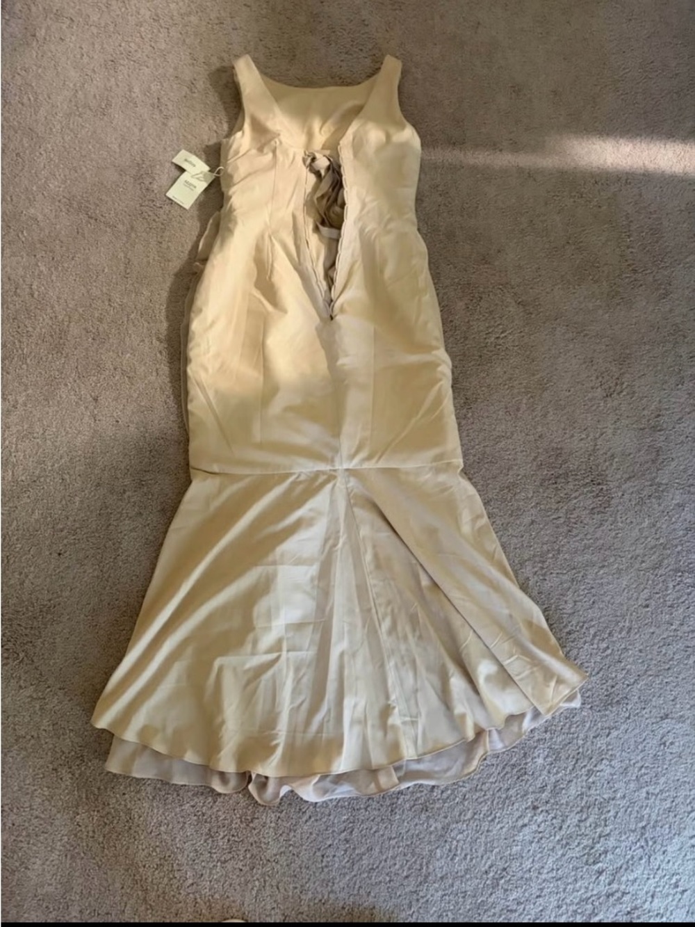 Elegant Cream Ruffled High-Low Prom Dress - Picture 2 of 2